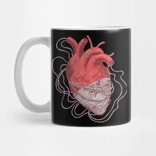 heart red tangled threads Mug